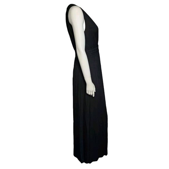 CABLE & GAUGE Solid All Black Sleeveless Pullover Maxi Dress Womens Size S Small - Picture 2 of 7